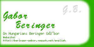 gabor beringer business card